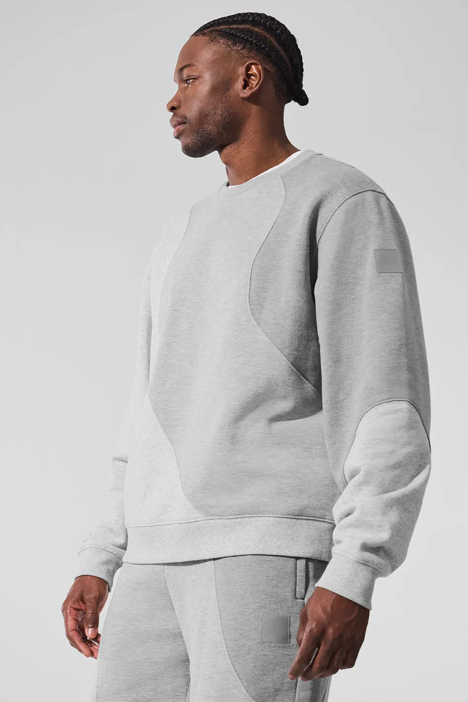 Make Waves Crew Neck Pullover - Athletic Heather Grey Tonal sold by Alo Yoga product image thumbnail 4