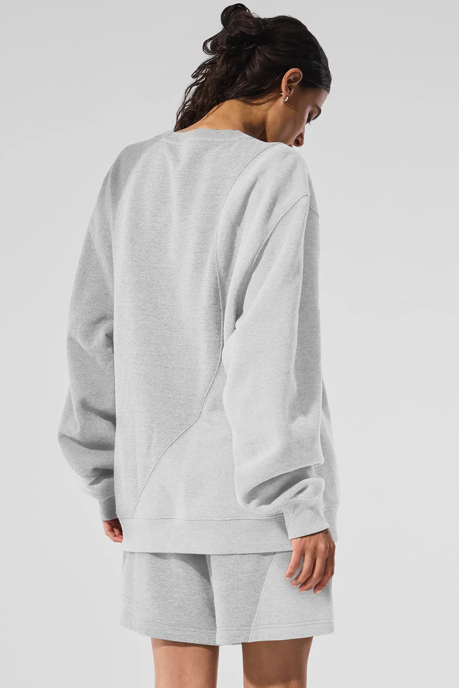 Make Waves Crew Neck Pullover - Athletic Heather Grey Tonal sold by Alo Yoga product image thumbnail 2