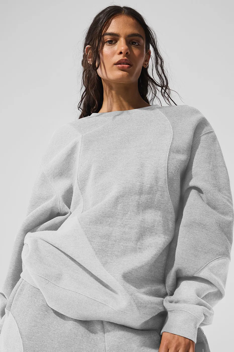 Make Waves Crew Neck Pullover - Athletic Heather Grey Tonal sold by Alo Yoga product image thumbnail 4