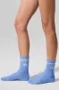 Unisex Half-Crew Throwback Sock - Crystal Clear Blue/White sold by Alo Yoga