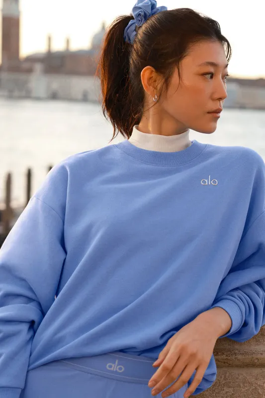 Accolade Crew Neck Pullover - Crystal Clear Blue sold by Alo Yoga