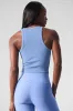 Goddess Ribbed Go-To Tank - Crystal Clear Blue sold by Alo Yoga
