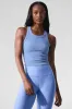 Goddess Ribbed Go-To Tank - Crystal Clear Blue sold by Alo Yoga
