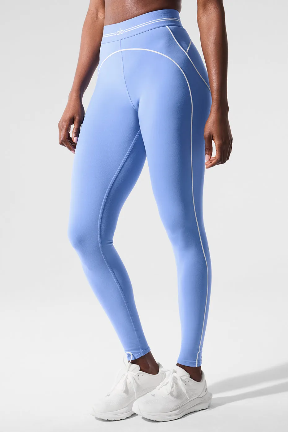 Airbrush High-Waist Heart Throb Legging - Crystal Clear Blue/White sold by Alo Yoga product image thumbnail 2