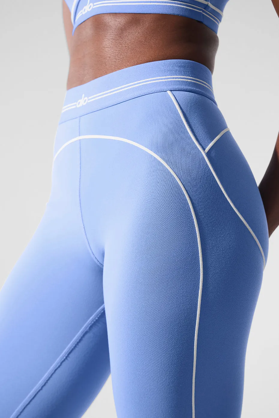 Airbrush High-Waist Heart Throb Legging - Crystal Clear Blue/White sold by Alo Yoga product image thumbnail 4