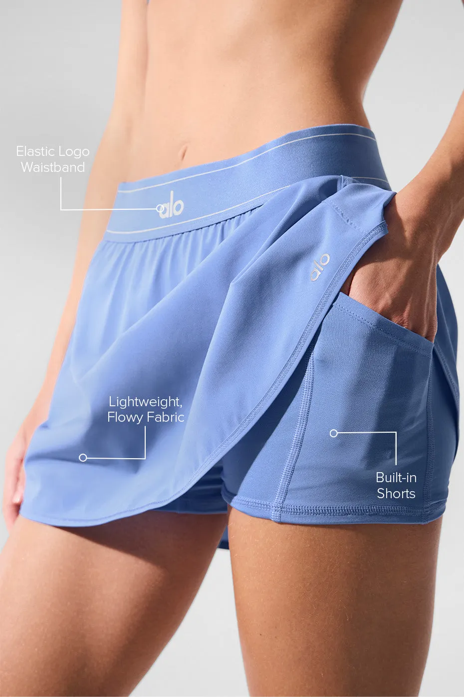 Match Point Tennis Skirt - Crystal Clear Blue sold by Alo Yoga product image thumbnail 2