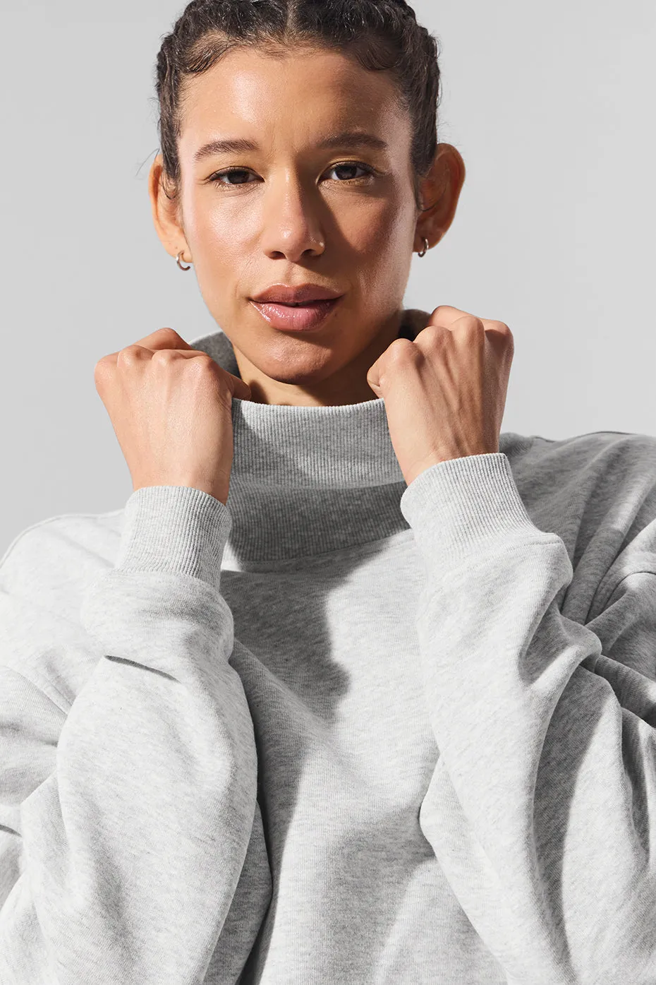 Hazy Mock Neck Pullover - Light Athletic Heather Grey sold by Alo Yoga product image thumbnail 2