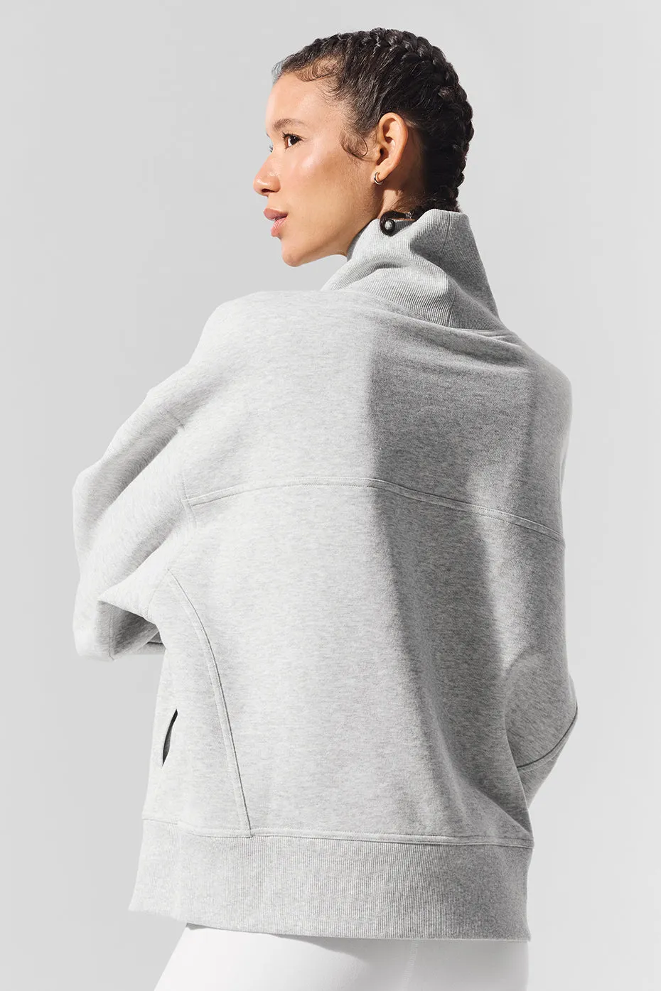 Hazy Mock Neck Pullover - Light Athletic Heather Grey sold by Alo Yoga product image thumbnail 3