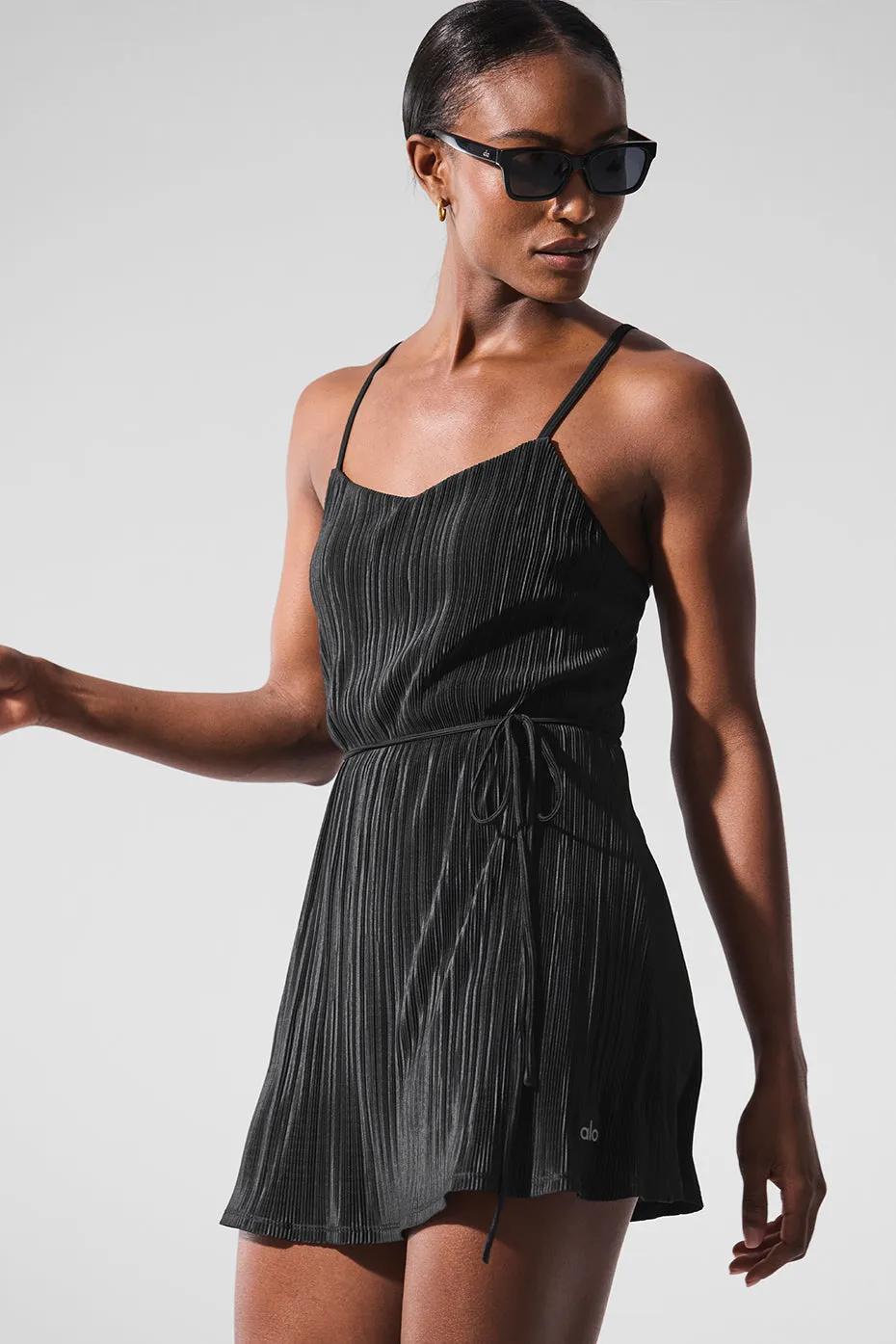 Micro Plisse Game On Tennis Dress - Black sold by Alo Yoga product image thumbnail 4