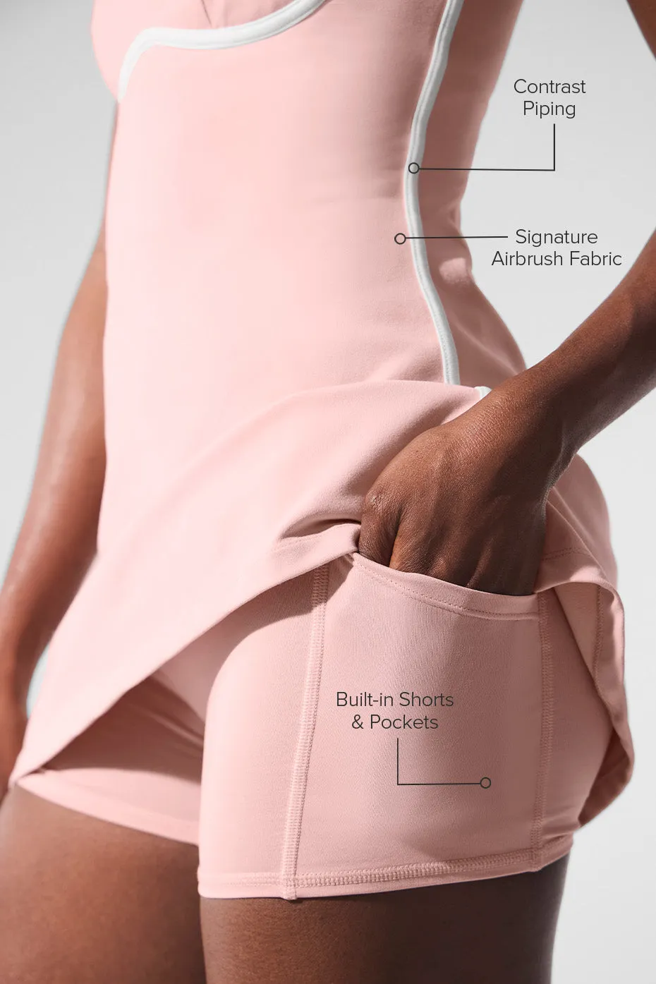 Airbrush Streamlined Dress - Pink Quartz/White sold by Alo Yoga product image thumbnail 2