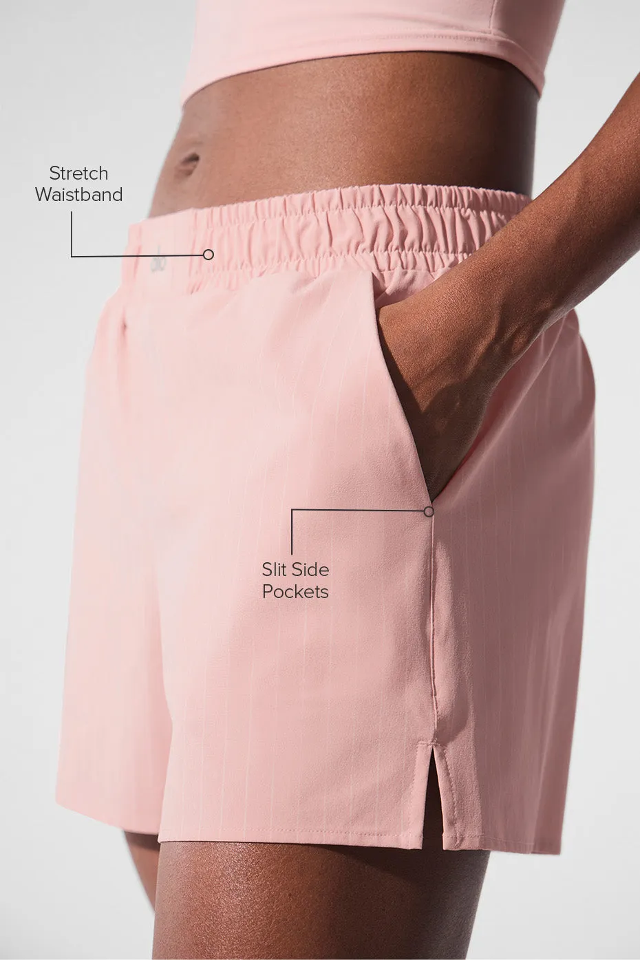 Pinstripe Daylight Boxer Short - Pink Quartz/Ivory sold by Alo Yoga product image thumbnail 2
