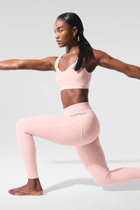 Alosoft High-Waist Heart Throb Legging - Pink Quartz Heather/White sold by Alo Yoga