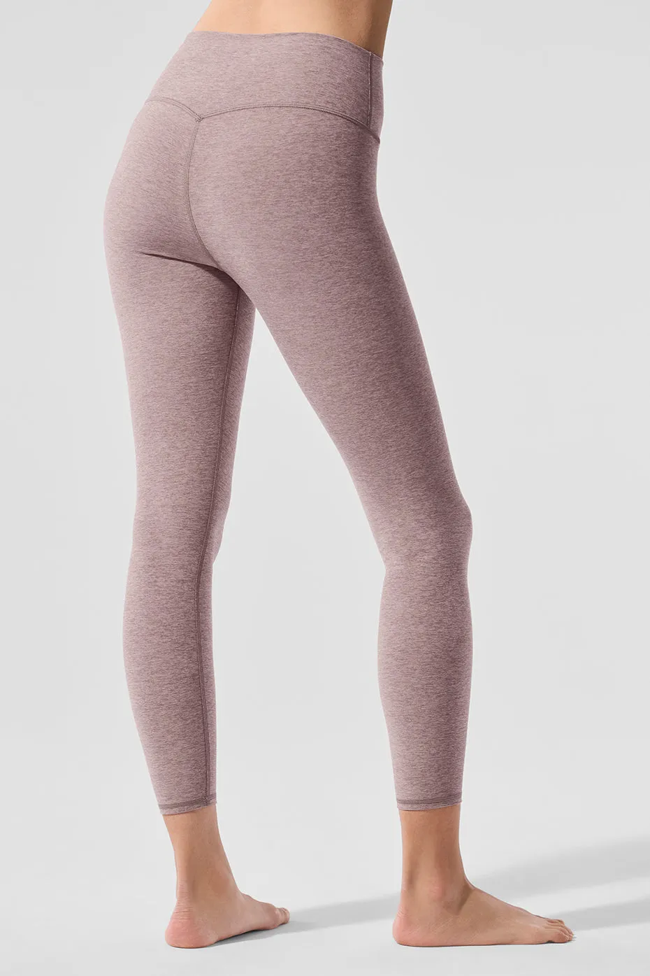 Alosoft High-Waist 7/8 Highlight Legging - Dark Pink Quartz Heather sold by Alo Yoga product image thumbnail 3