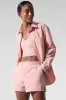 Pinstripe Daylight Button Down Long Sleeve - Pink Quartz/Ivory sold by Alo Yoga