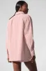 Pinstripe Daylight Button Down Long Sleeve - Pink Quartz/Ivory sold by Alo Yoga