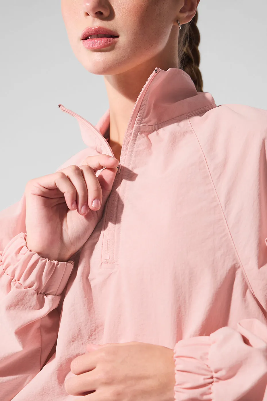 Cropped 1/4 Zip Alumni Pullover - Pink Quartz sold by Alo Yoga product image thumbnail 4