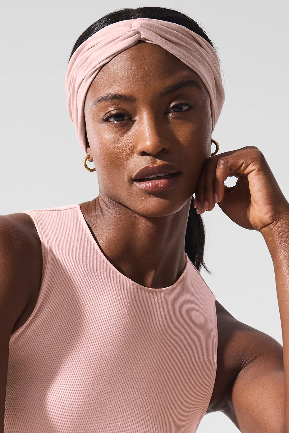Alosoft Headband - Pink Quartz Heather sold by Alo Yoga