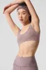 Alosoft Center Stage Bra - Dark Pink Quartz Heather sold by Alo Yoga