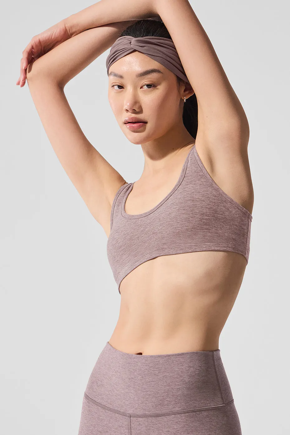 Alosoft Center Stage Bra - Dark Pink Quartz Heather sold by Alo Yoga product image thumbnail 5