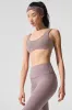 Alosoft Center Stage Bra - Dark Pink Quartz Heather sold by Alo Yoga