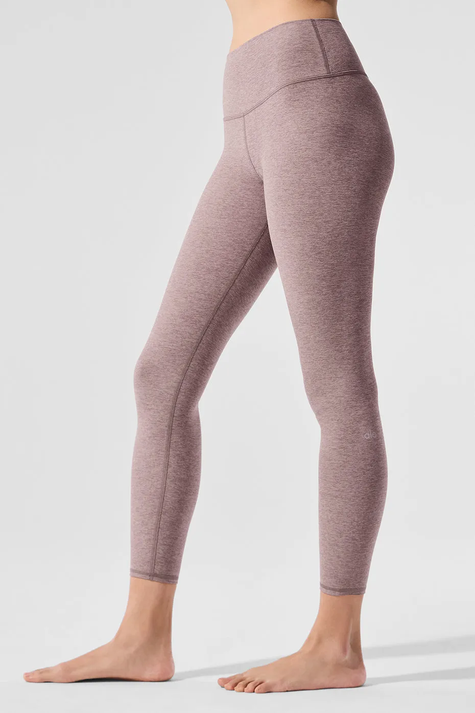 Alosoft High-Waist 7/8 Highlight Legging - Dark Pink Quartz Heather sold by Alo Yoga product image thumbnail 5