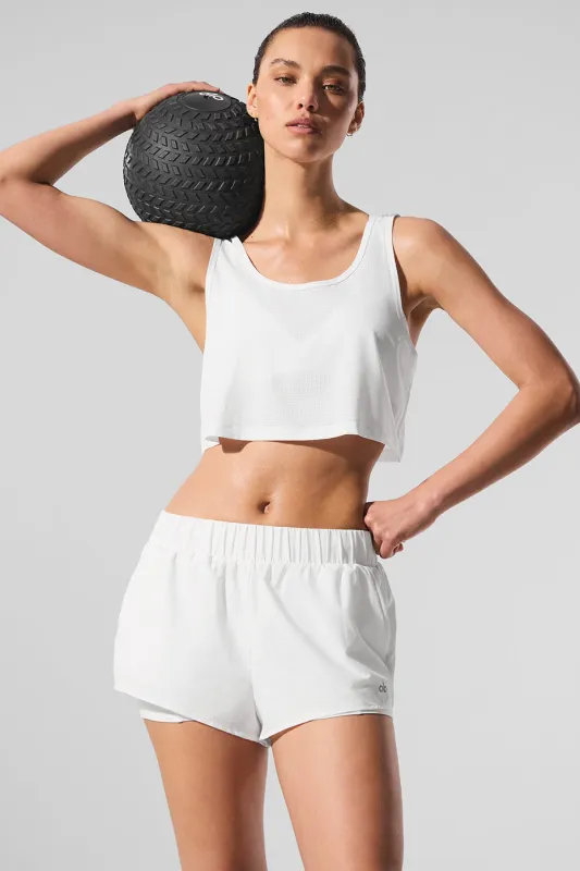 Cropped Sport Star Tank - White sold by Alo Yoga