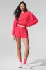 Cropped Accolade Crewneck - Candy Red sold by Alo Yoga