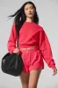 Cropped Accolade Crewneck - Candy Red sold by Alo Yoga