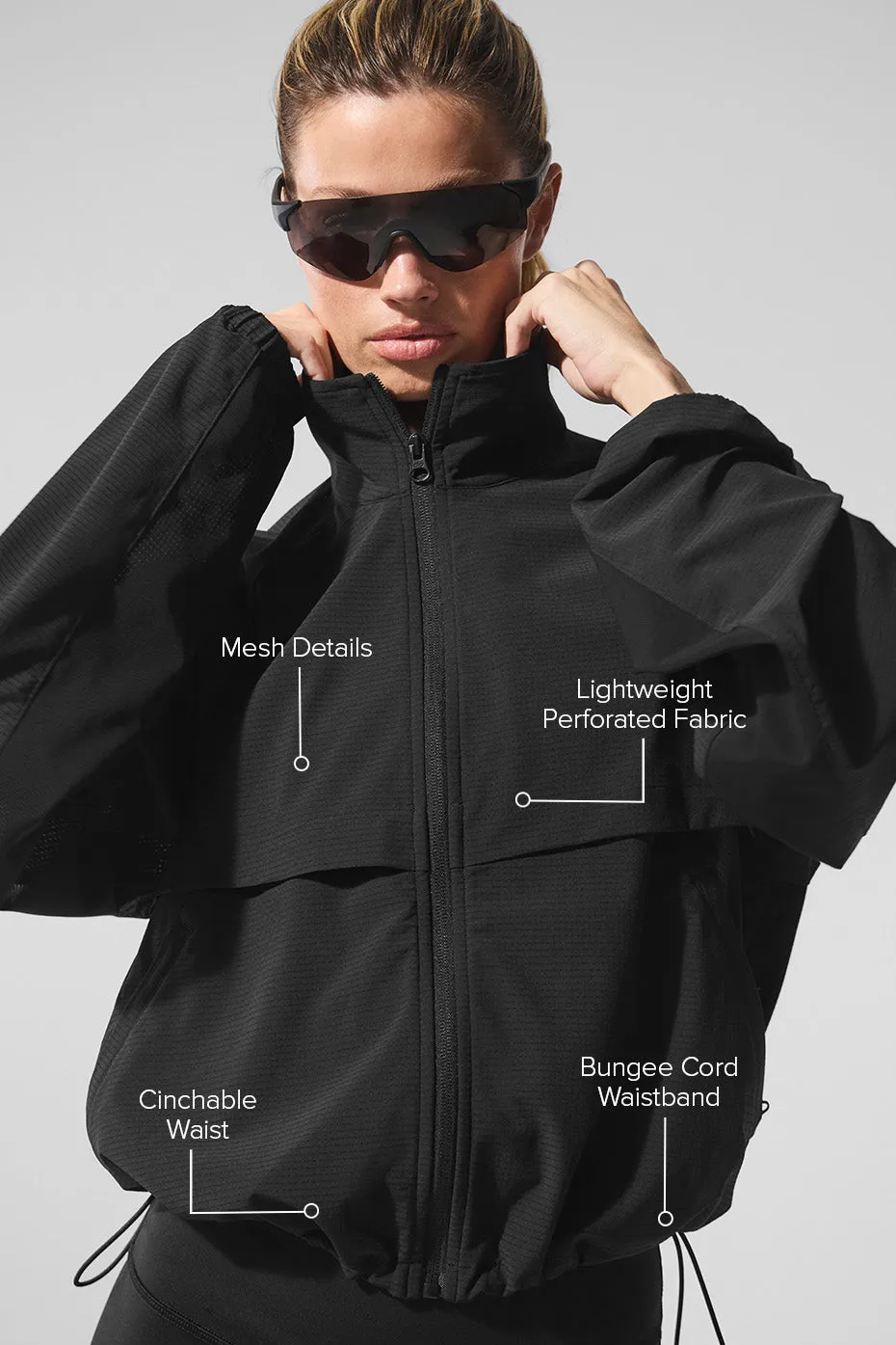 Sport Star Full Zip Jacket - Black sold by Alo Yoga product image thumbnail 2