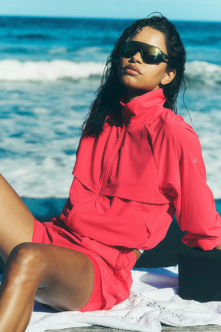 Sport Star Full Zip Jacket - Candy Red sold by Alo Yoga