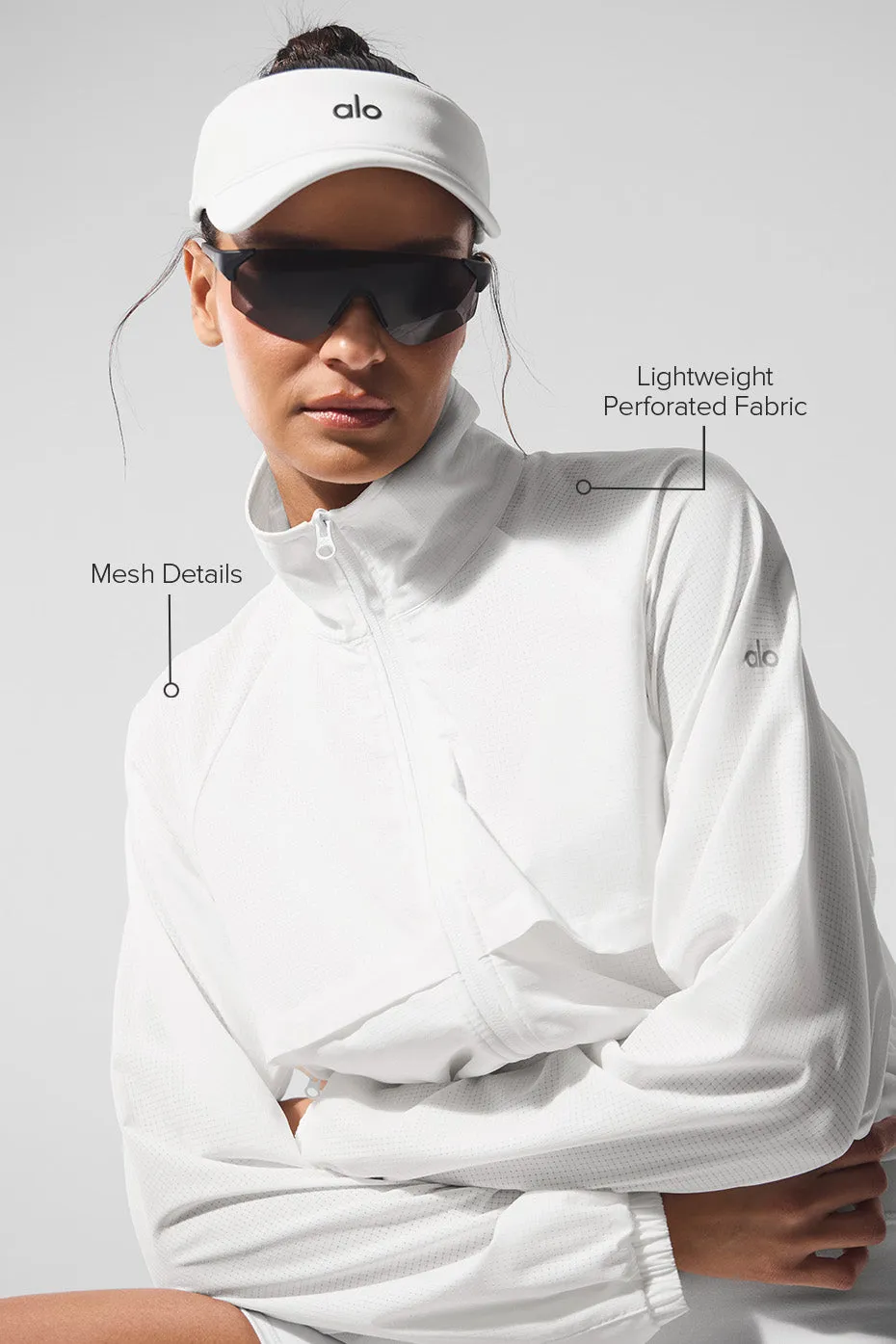 Sport Star Full Zip Jacket - White sold by Alo Yoga product image thumbnail 2