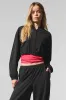 Cropped Breezy Full-Zip Cover Up - Black sold by Alo Yoga