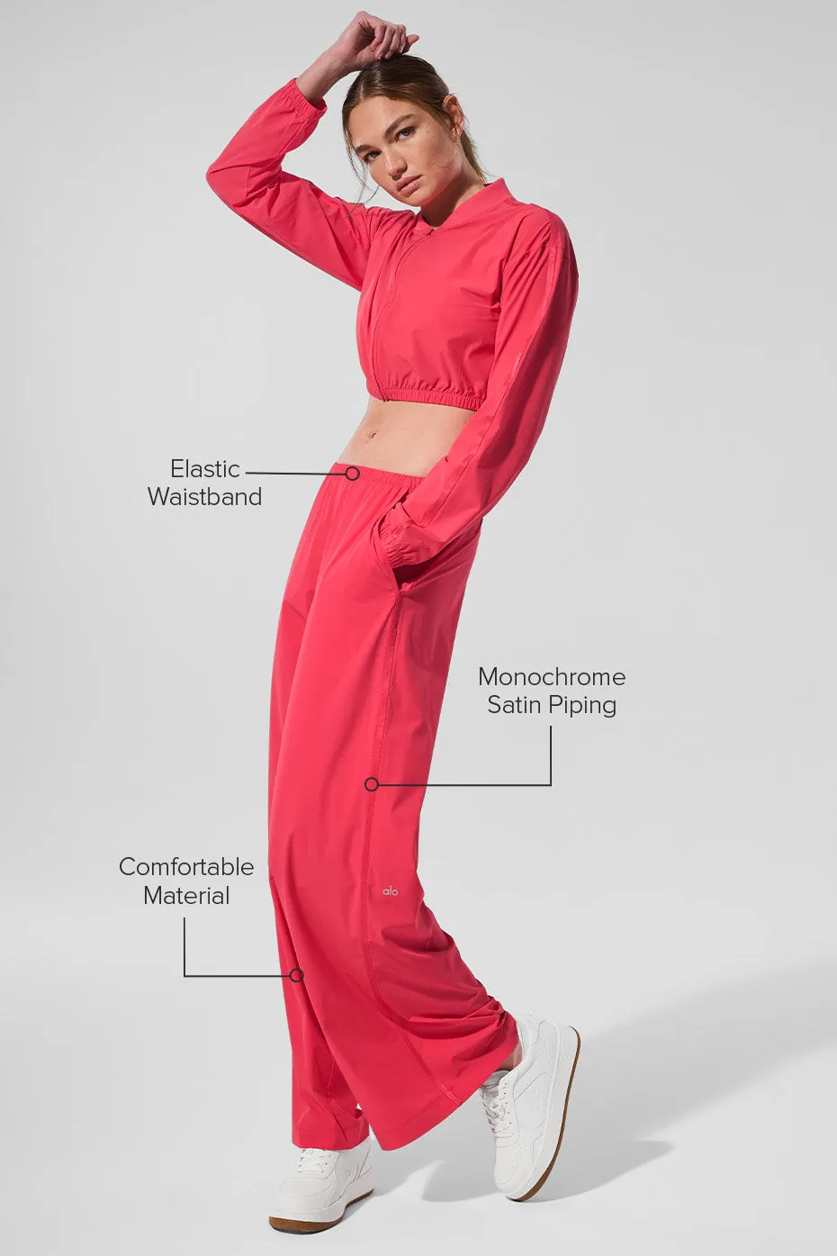 Breezy Wide Leg Pant (Long) - Candy Red sold by Alo Yoga product image thumbnail 2