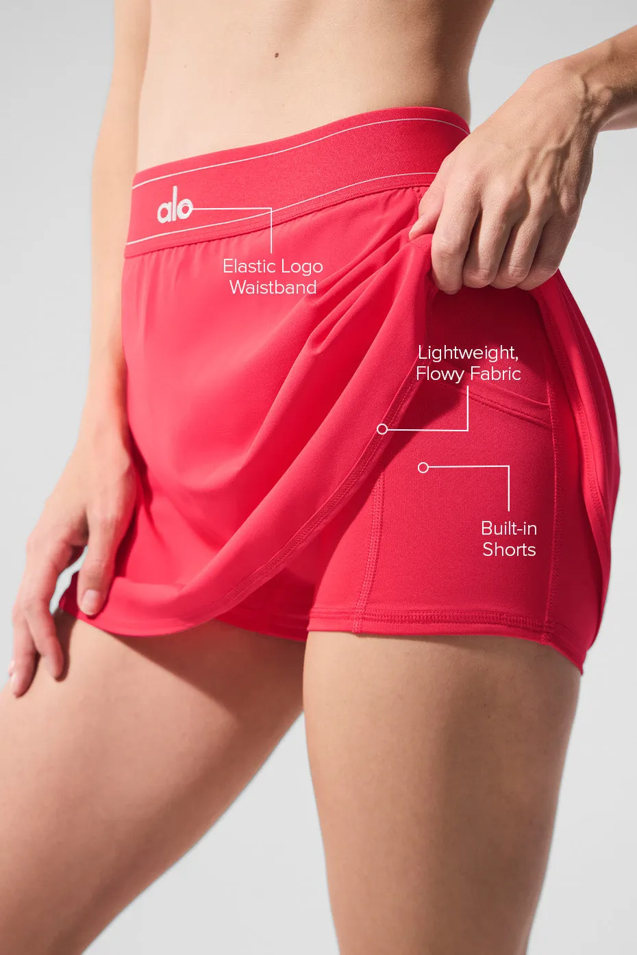 Match Point Tennis Skirt - Candy Red sold by Alo Yoga product image thumbnail 2