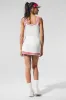 Tennis Club Sweater Knit Dress - White/Candy Red sold by Alo Yoga