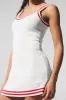 Tennis Club Sweater Knit Dress - White/Candy Red sold by Alo Yoga