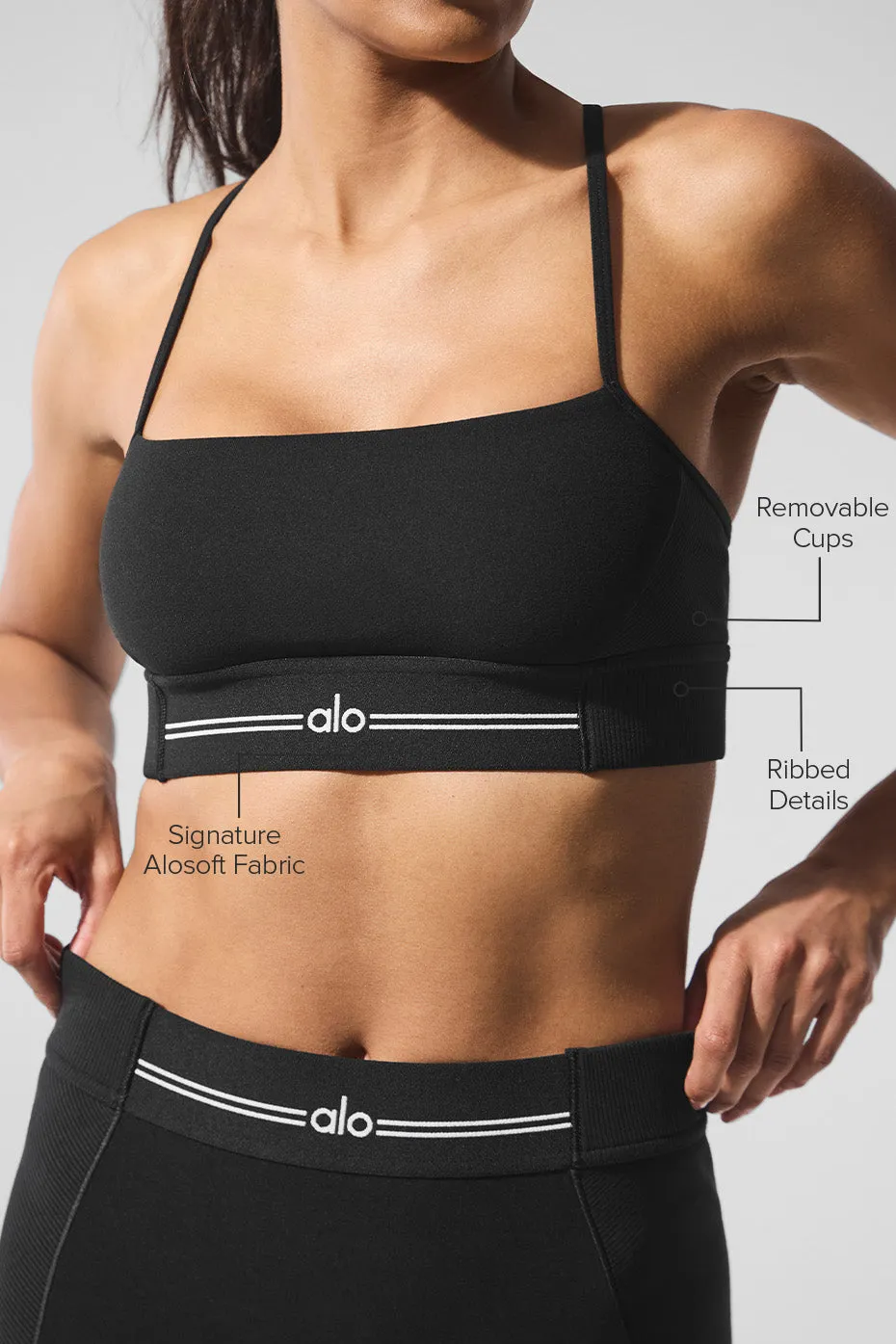 Alosoft Relay Bra - Black/White sold by Alo Yoga product image thumbnail 2
