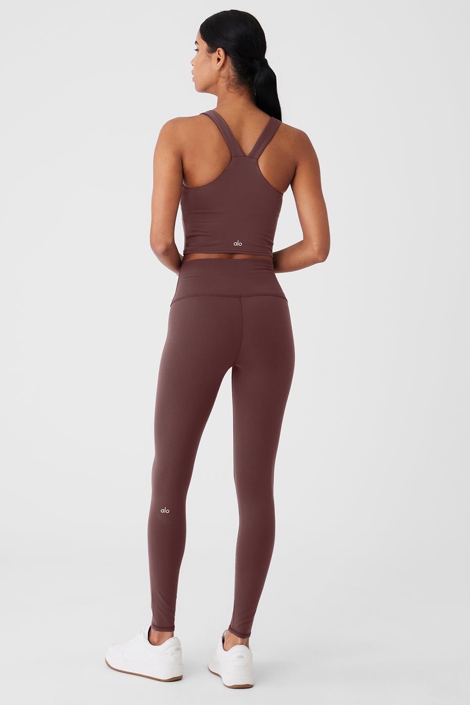 Airbrush Real Bra Tank & High-Waist Airbrush Legging Set - Cherry Cola sold by Alo Yoga product image thumbnail 2