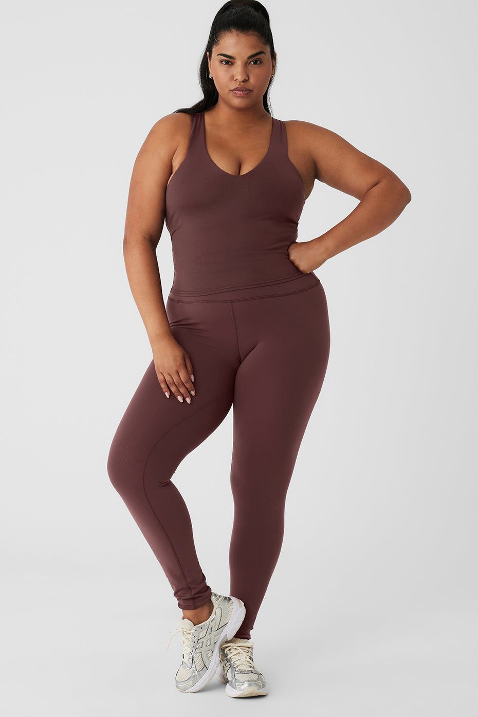 Airbrush Real Bra Tank & High-Waist Airbrush Legging Set - Cherry Cola sold by Alo Yoga product image thumbnail 5