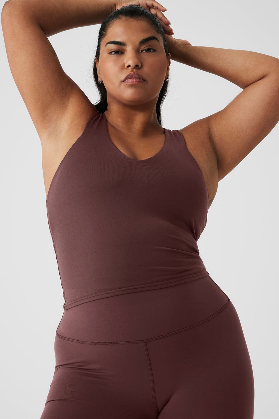 Airbrush Real Bra Tank & High-Waist Airbrush Legging Set - Cherry Cola sold by Alo Yoga product image thumbnail 8