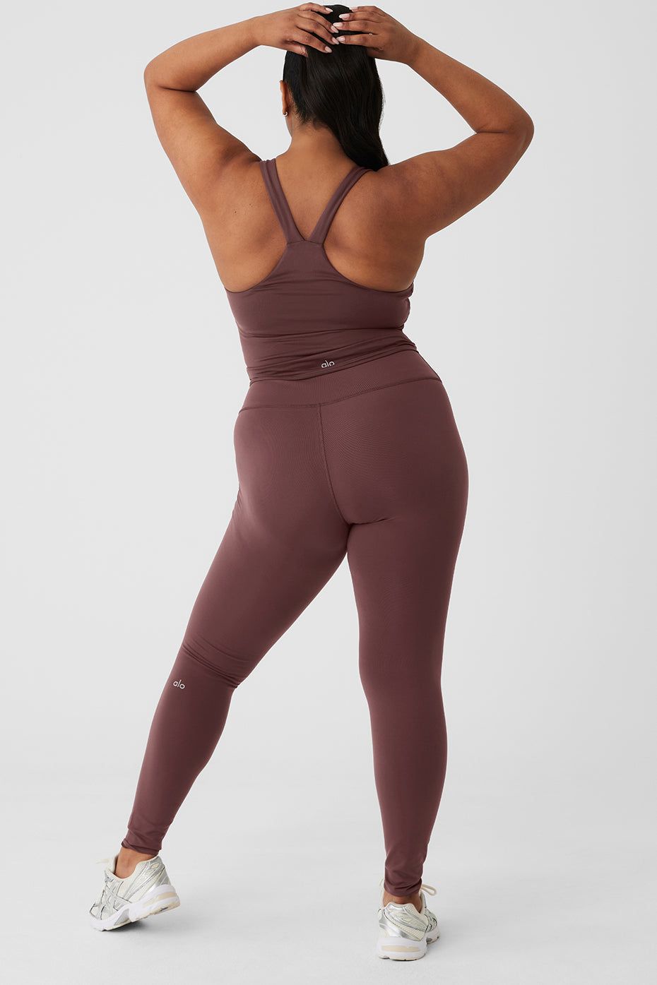 Airbrush Real Bra Tank & High-Waist Airbrush Legging Set - Cherry Cola sold by Alo Yoga product image thumbnail 6