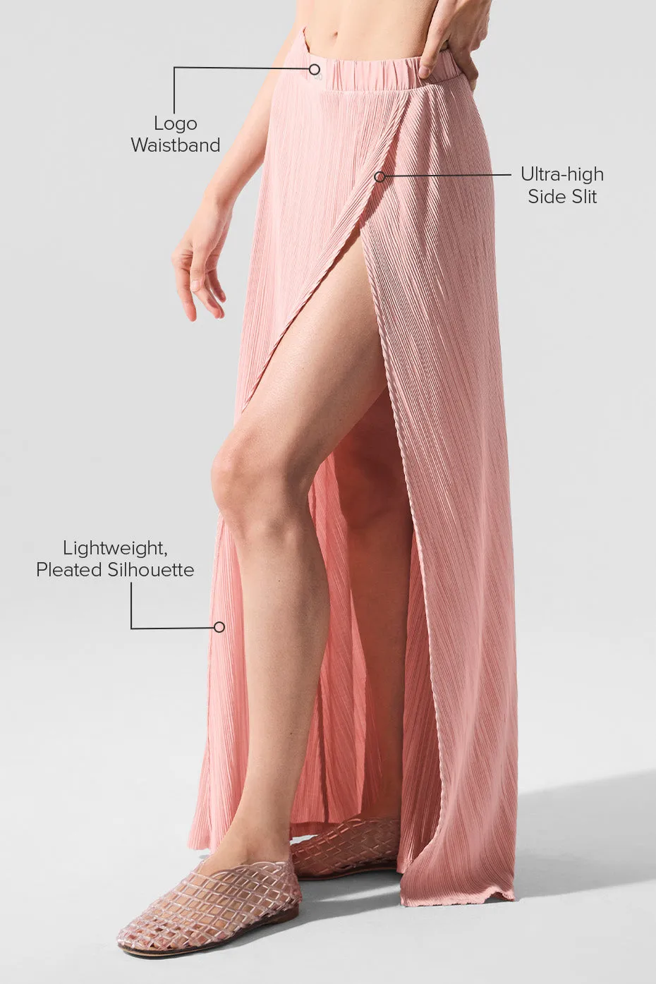 Micro Plisse Game On Long Skirt - Pink Quartz sold by Alo Yoga product image thumbnail 2