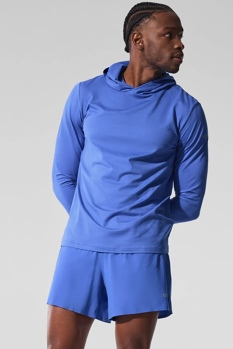 Conquer Reform Long Sleeve With Hood - Marathon Blue sold by Alo Yoga product image thumbnail 5