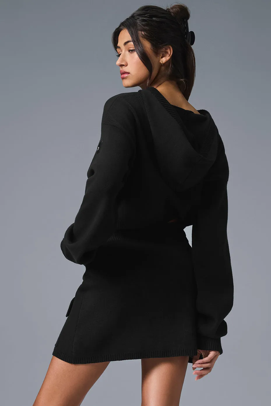 Scholar Knit Cargo Full Zip Hoodie - Black sold by Alo Yoga product image thumbnail 2