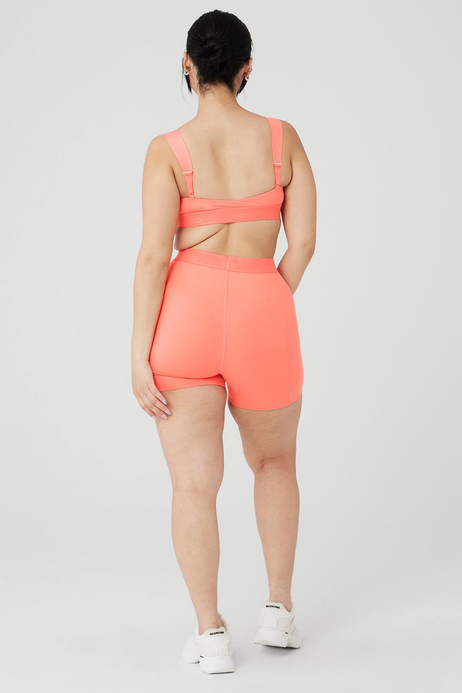 Alosoft Molded Showcase Bra & 4" Alosoft Showcase Short Set - Candy Orange sold by Alo Yoga product image thumbnail 6