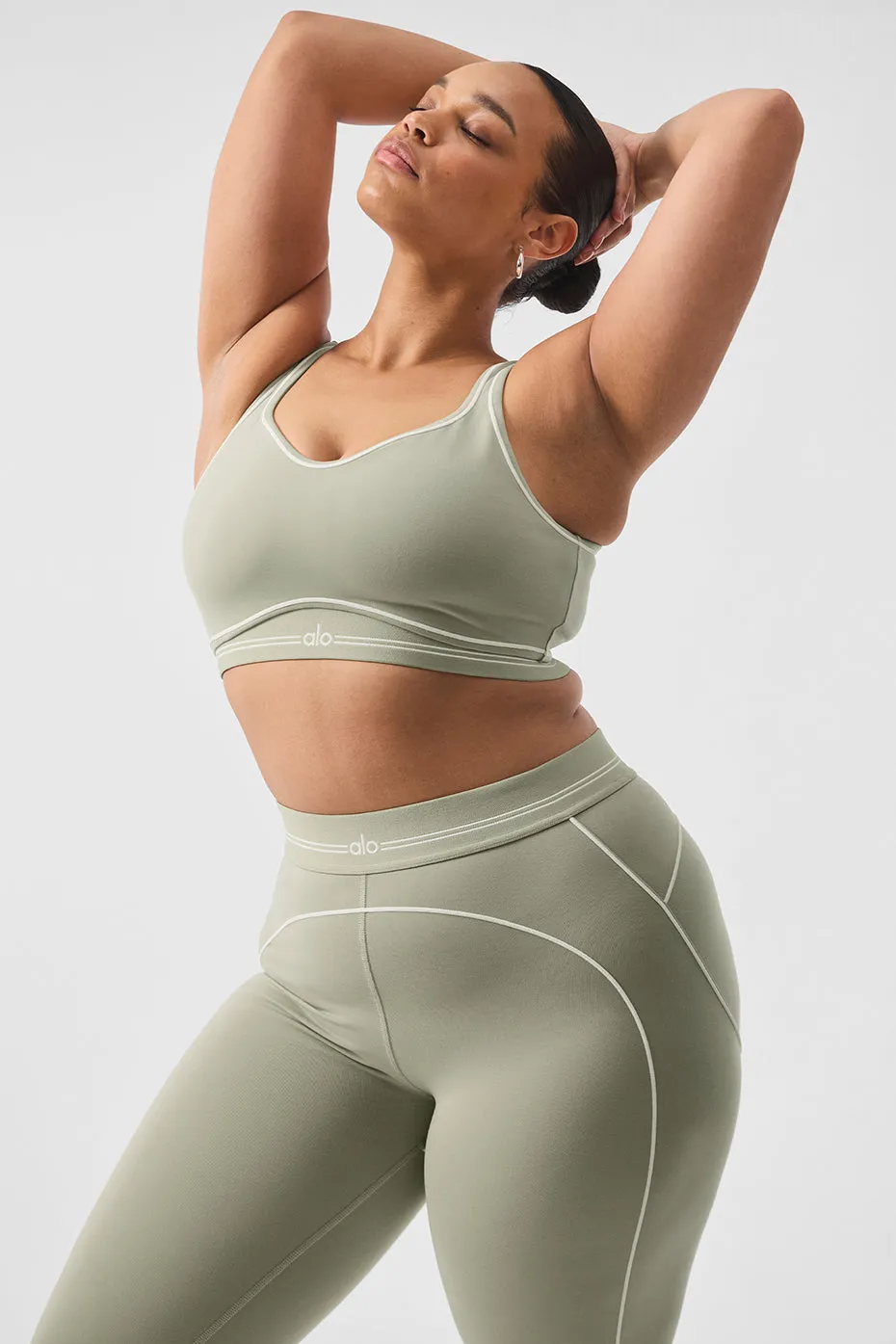 Airbrush Heart Throb Bra - Limestone/White sold by Alo Yoga product image thumbnail 5