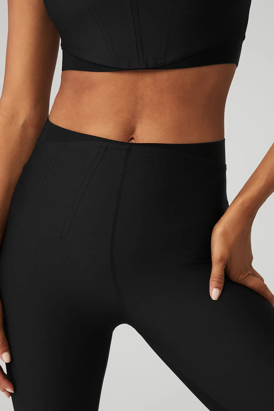 Airlift High-Waist 7/8 Corset Legging - Black sold by Alo Yoga product image thumbnail 2