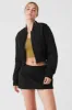 Cropped Break Line Bomber Jacket - Black sold by Alo Yoga