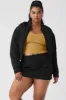 Cropped Break Line Bomber Jacket - Black sold by Alo Yoga
