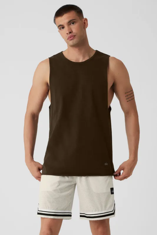 Society Raw Edge Tank - Espresso sold by Alo Yoga
